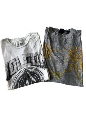 Blundled Mens Graphic Logo Tee White & Mythical Gryphon T-Shirt Gray XL